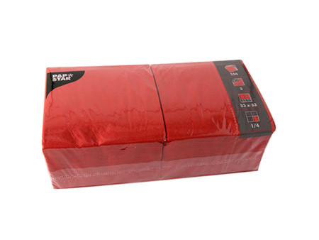 PAPSTAR Serviettes lunch, 330 x 330 mm, rouge