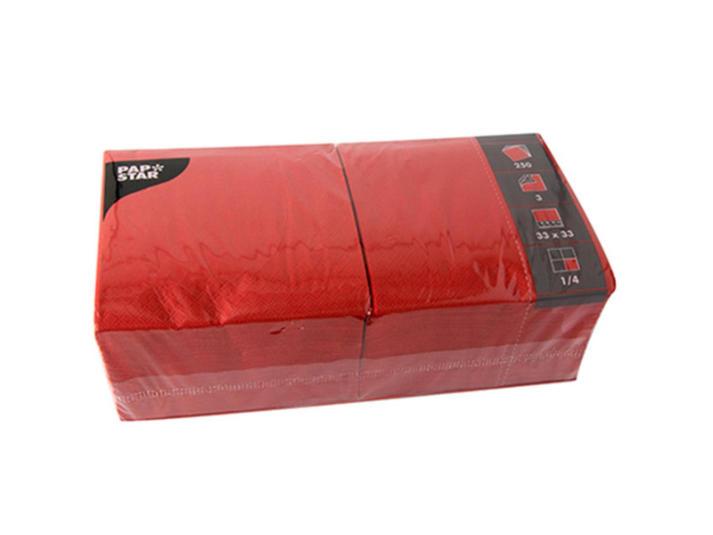 PAPSTAR Serviettes lunch, 330 x 330 mm, rouge