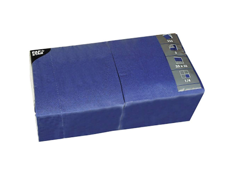 PAPSTAR Serviettes lunch, 330 x 330 mm, bleu foncé