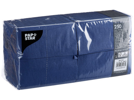 PAPSTAR Serviettes bistrot, 330 x 330 mm, bleu foncé