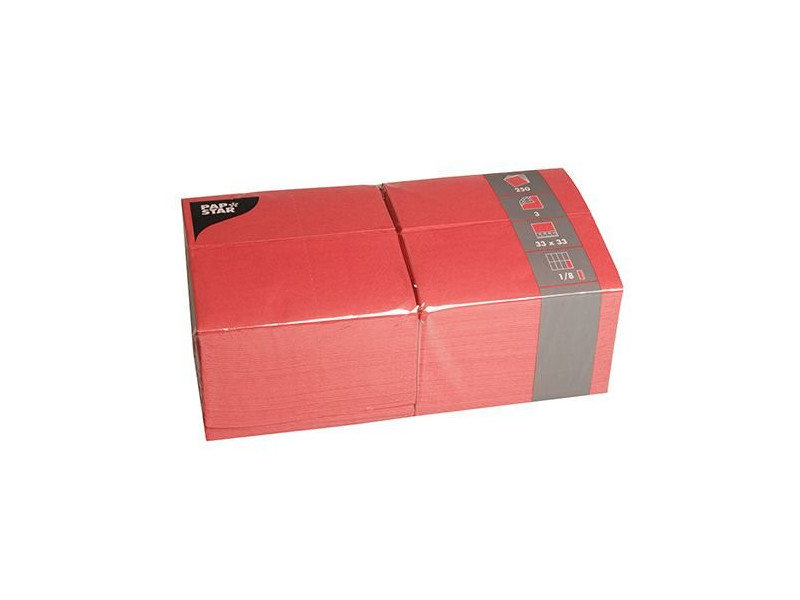 PAPSTAR Serviettes bistrot, 330 x 330 mm, rouge
