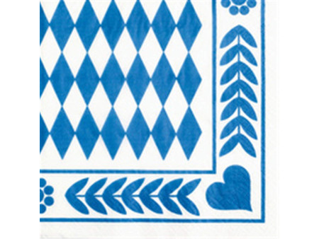 PAPSTAR Serviette à motif 'Bleu bavarois', 330 x 330 mm
