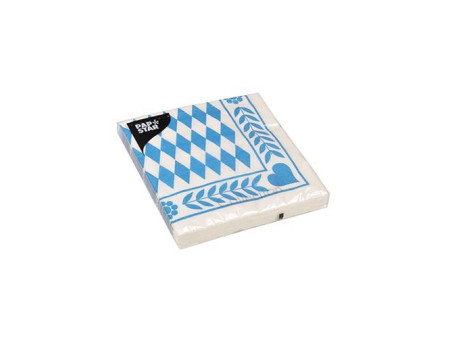 PAPSTAR Serviette à motif 'Bleu bavarois', 330 x 330 mm