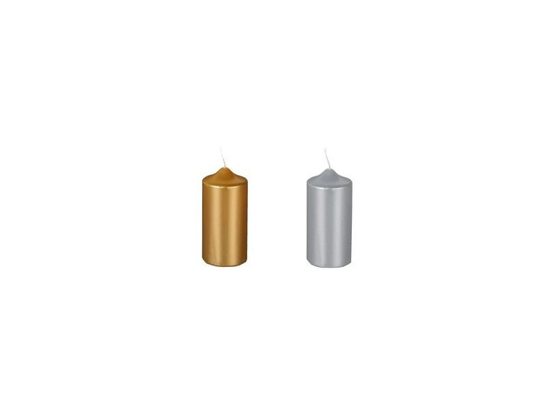 PAPSTAR Bougie cylindrique de Noel, argent