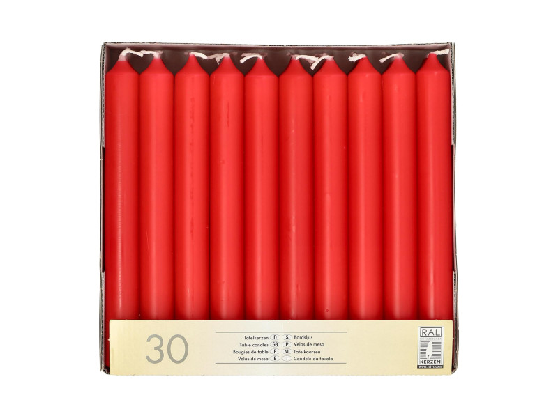 STARPAK Bougie de table, 21 mm, pack de 30, rouge