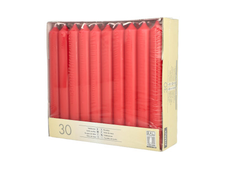 STARPAK Bougie de table, 21 mm, pack de 30, rouge