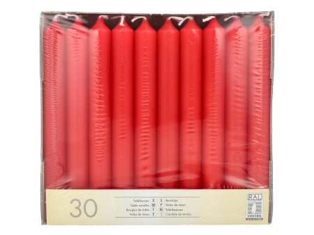 STARPAK Bougie de table, 21 mm, pack de 30, rouge