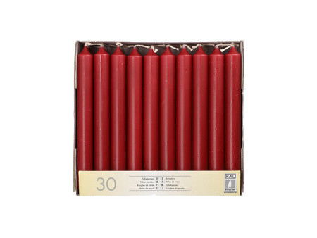 STARPAK Bougie de table, 21 mm, pack de 30, bordeaux
