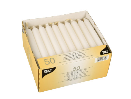 STARPAK Bougie de table, 21 mm, pack de 50 , blanc