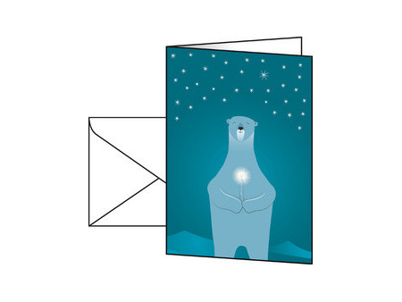 sigel Carte de Noël 'Polar bear with candle', A6, pour