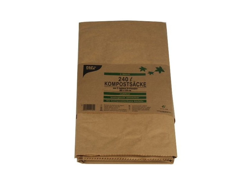 PAPSTAR Sac compostable, 240 litres, brun