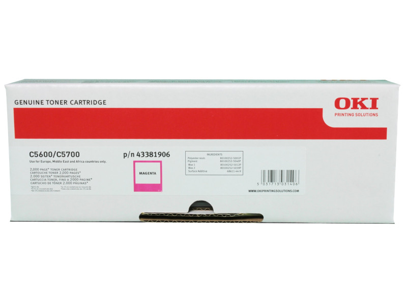 OKI Toner pour OKI C5600/C5600N/C5700/C5700N, magenta