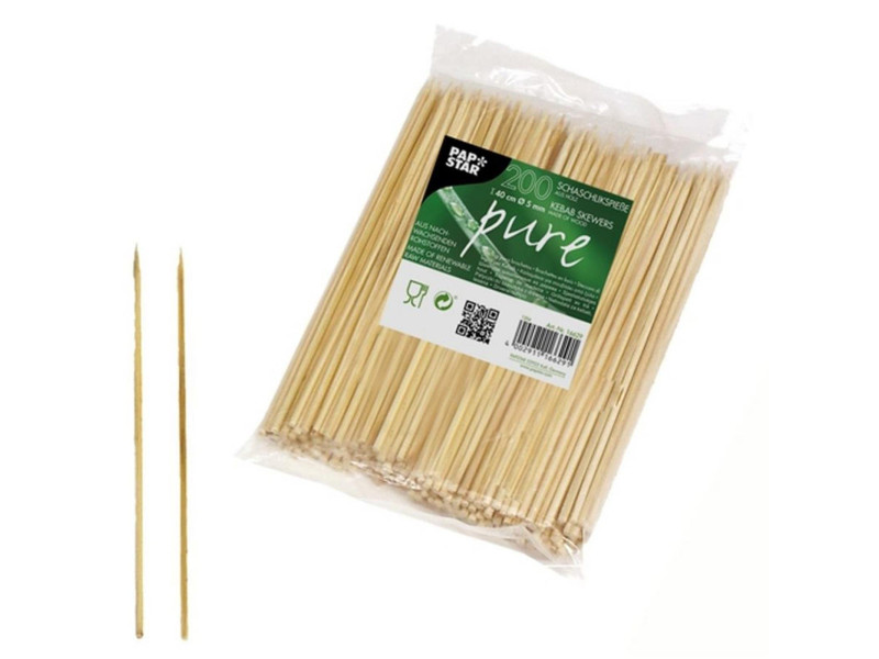 PAPSTAR Pique à brochette 'pure', en bois, longueur: 400 mm