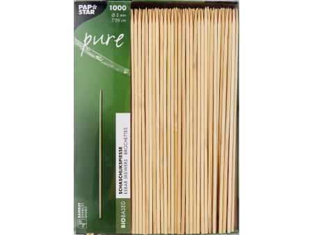 PAPSTAR Pique à brochette 'pure', bambou, longueur: 200 mm
