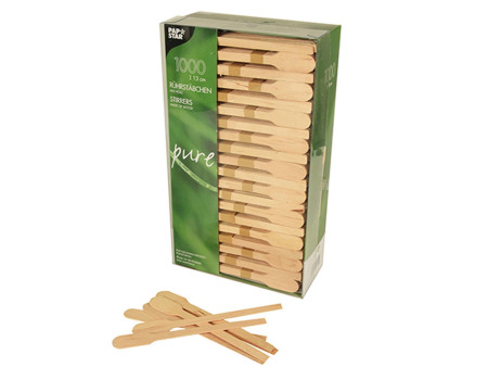 PAPSTAR Touillette 'pure', longueur, 130 mm, en bois