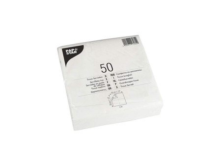 PAPSTAR Serviette, 330 x 330 mm, 2 couches, blanc
