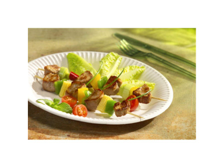 STARPAK Assiette en carton, rond, diamètre: 230 mm, blanc