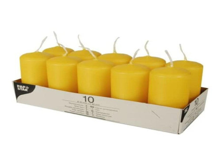 STARPAK Bougie cylindrique, diamètre: 40 mm, jaune doré