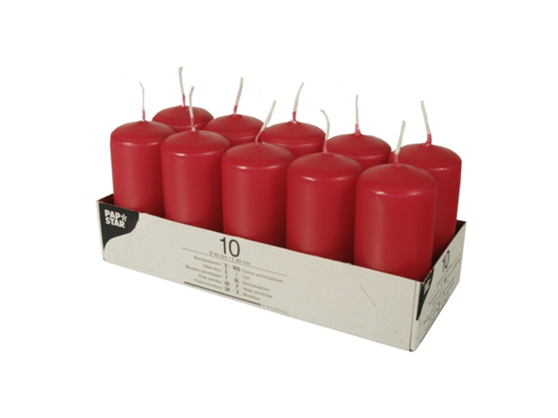 STARPAK Bougie cylindrique, diamètre: 40 mm, rouge