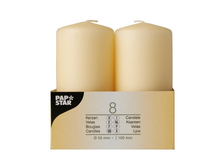 STARPAK Bougie cylindrique, diamètre: 50 mm, crème