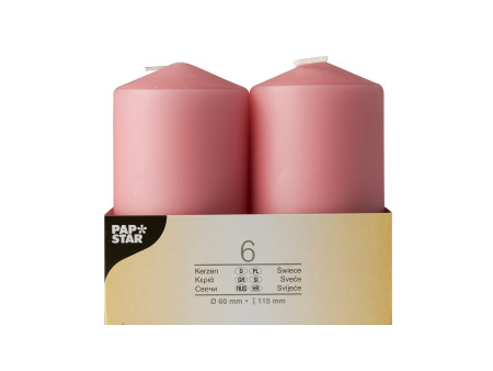 STARPAK Bougie cylindrique, diamètre: 60 mm, vieux rose