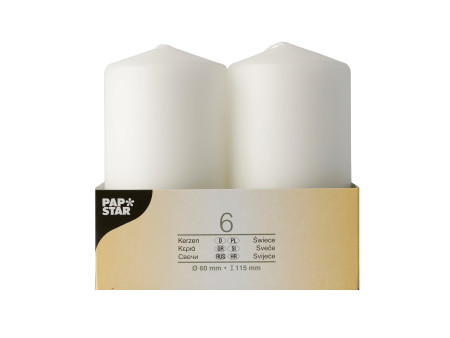 STARPAK Bougie cylindrique, diamètre: 60 mm, blanc