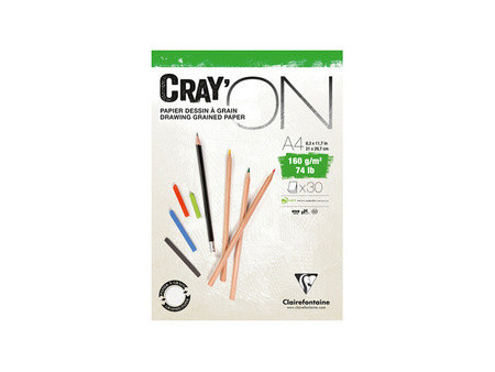 Clairefontaine Bloc papier dessin 'CRAY'ON', A5, 120 g/m2
