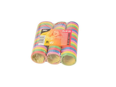 PAPSTAR Serpentins 'Rayures', en papier, 5 couleurs