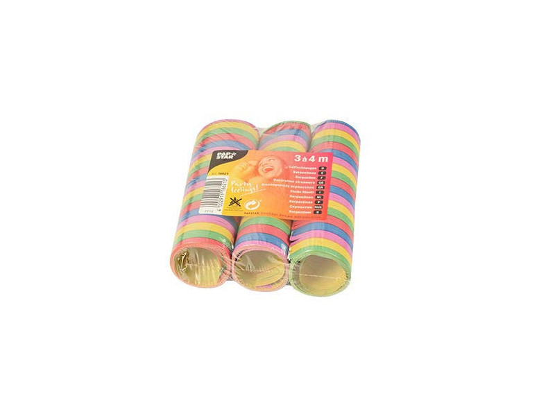 PAPSTAR Serpentins 'Rayures', en papier, 5 couleurs