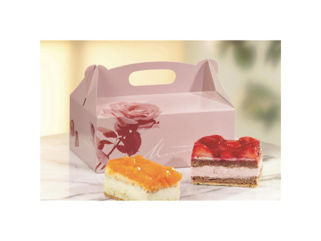 PAPSTAR Boîte carton à gâteau avec poignée, 200 x 130 x 90mm