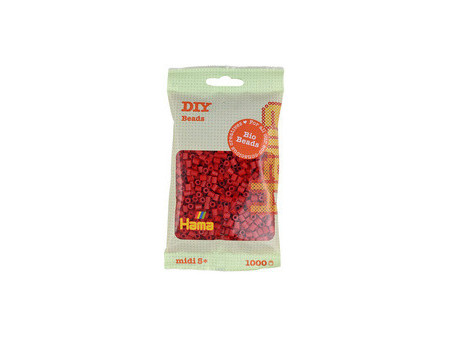 Hama Perles à repasser Bio midi, sachet, rouge moyen