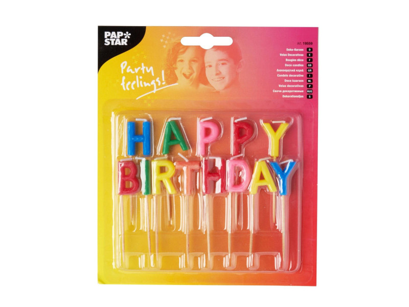PAPSTAR Bougie pour gâteau d'anniversaire 'Happy Birthday'