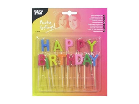 PAPSTAR Bougie pour gâteau d'anniversaire 'Happy Birthday'