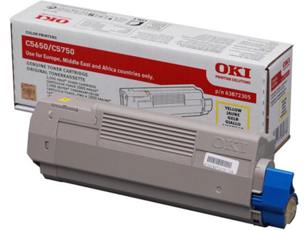 OKI Toner pour OKI C5650/C5650N/C5750/C5750N, jaune