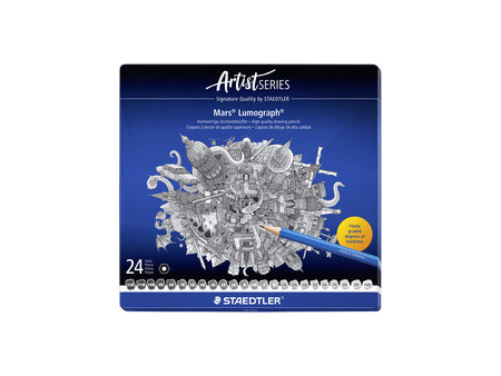 STAEDTLER Crayon 100 Mars Lumograph, étui en métal de 12