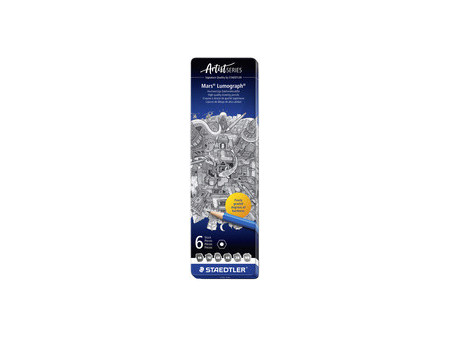 STAEDTLER Crayon 100 Mars Lumograph, étui en métal de 12
