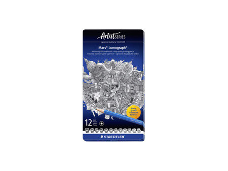 STAEDTLER Crayon 100 Mars Lumograph, étui en métal de 12