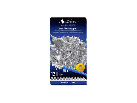 STAEDTLER Crayon 100 Mars Lumograph, étui en métal de 12