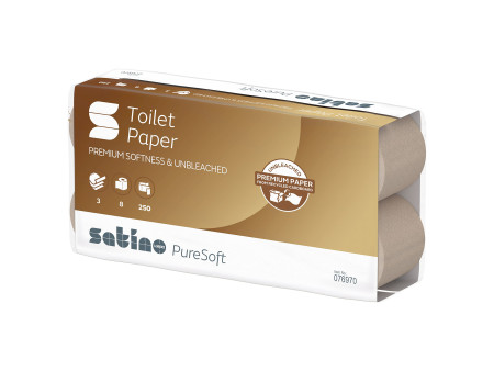 satino by wepa Papier toilette PureSoft, 3 couches, marron