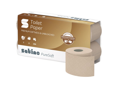 satino by wepa Papier toilette PureSoft, 3 couches, marron