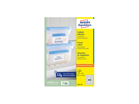 AVERY Zweckform Etiquette congélation, 38,1 x 21,2 mm, blanc