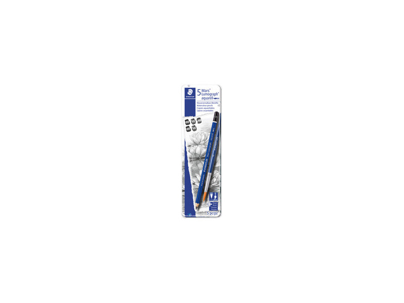 STAEDTLER Mars Crayon Lumograph aquarell, étui en métal de 6