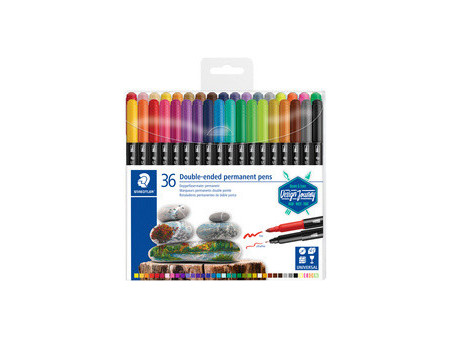 STAEDTLER Feutre double pointe permanent, étui de 36
