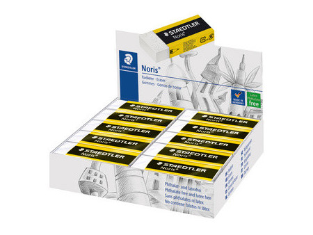 STAEDTLER Gomme plastique Noris, blanc, présentoir de 20