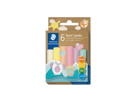 STAEDTLER Pâte à modeler plastiline Noris jumbo, 6 couleurs