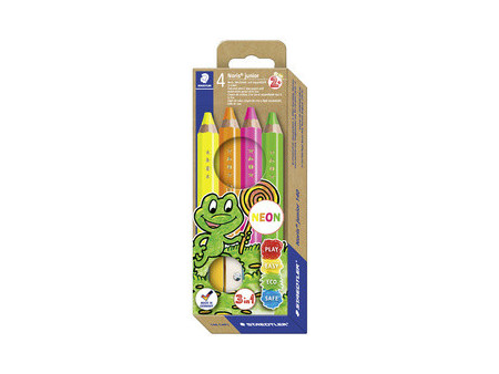 STAEDTLER Crayon de couleur Noris junior FLUO, étui de 4