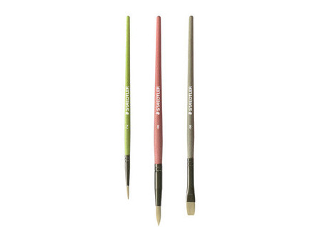 STAEDTLER Set pinceaux à poils synthétiques Noris, 3 pièces