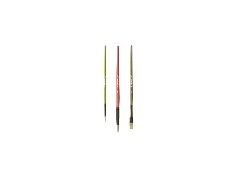 STAEDTLER Set pinceaux à poils synthétiques Noris, 3 pièces