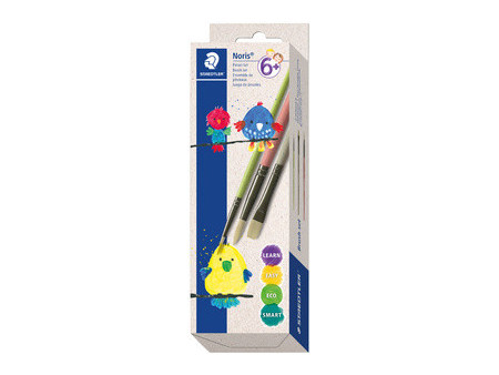 STAEDTLER Set pinceaux à poils synthétiques Noris, 3 pièces