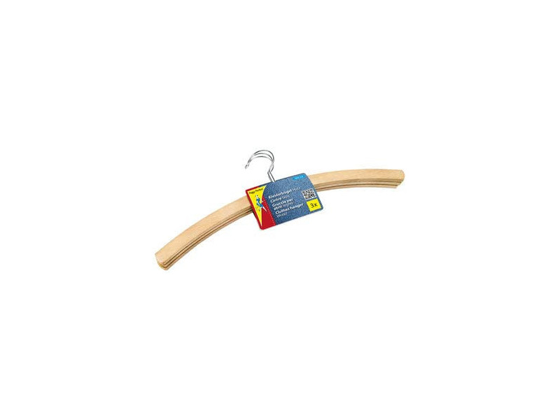 Peggy Perfect Cintre en bois sans barre, paquet de 3, nature